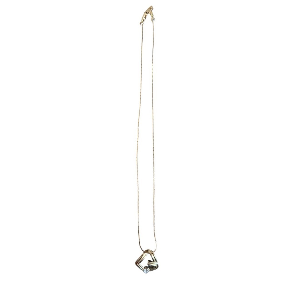 Givenchy gold-tone geometric pendant with a rhinestone necklace - Picture 2 of 4